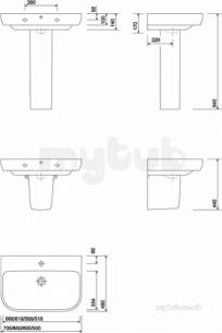 Twyford Mid Market Ware -  E500 Round Washbasin 700x480mm One Tap Hole White