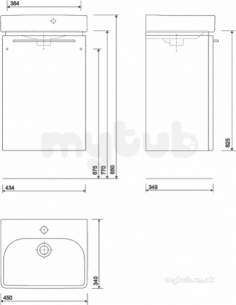 Twyford Galerie Plan Furniture -  E500 Unit For Hrb 450x360mm Grey