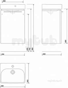 Twyford Galerie Plan Furniture -  E500 Unit For Hrb 450x360mm Grey