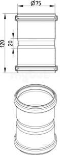 Blucher Drainage -  Double Coupling-75mm 841.075.075 S