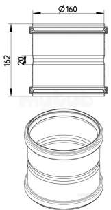 Blucher Drainage -  Double Coupling-160mm 841.160.160 S