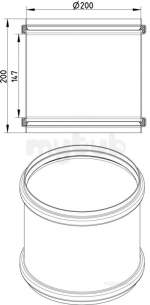 Blucher Europipe Range -  Double Slip Coupling 200mm 842.200.200 S
