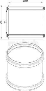 Blucher Europipe Range -  Double Slip Coupling 250mm 842.250.250 S