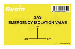 Regin Products -  Regin Regp43 Gas Iso Valve Sticker 8