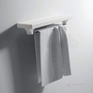 Eastbrook Towel Rails -  Alento Ceramic Shelf And Steel Towel Rail 42cm White 85.0019