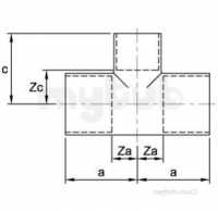 Endex End Feed Fittings -  Pegler Yorkshire Endex N25 Rb Tee 22x22x12