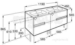 Roca Furniture and Vanity Basins -  Victoria-n Unik 1200mm 2d Grey 855830153