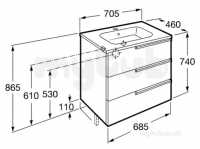 Roca Furniture and Vanity Basins -  Victoria-n Unik 700mm 3d Wenge 855838154