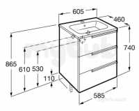 Roca Furniture and Vanity Basins -  Victoria-n Unik 600mm 3d Gloss White