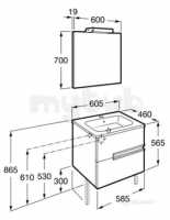 Roca Furniture and Vanity Basins -  Victoria-n Pack 600mm 2d Gloss White