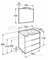 Roca Furniture and Vanity Basins -  Victoria-n Pack 700mm 3d Gloss White