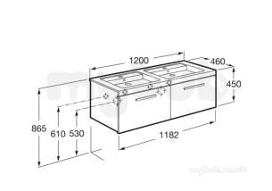 Roca Furniture and Vanity Basins -  Prisma 590mm 1 Drawer Unit Right Txt Ash