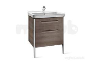 Roca Furniture and Vanity Basins -  Dama-n 650mm 2 Draw Base Unit Dark Wood