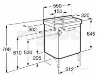 Roca Furniture and Vanity Basins -  Dama-n 550mm 1 Door Base Unit Right Hand Dk Wood