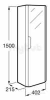 Roca Furniture and Vanity Basins -  Dama-n Column Unit And Mirror Right Hand Dark Wood