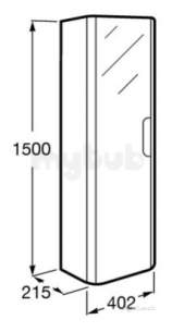 Roca Furniture and Vanity Basins -  Dama-n Column Unit And Mirror Left Hand Dark Wood