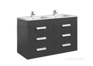 Roca Furniture and Vanity Basins -  Debba 1200mm 2 Drawer Vanity Unt Ant Gry
