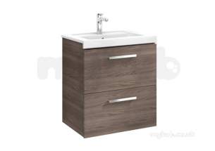 Roca Furniture and Vanity Basins -  Prisma 600mm 2 Drawer Unit Gloss White