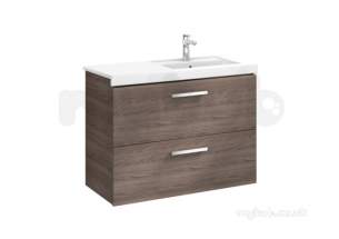 Roca Furniture and Vanity Basins -  Prisma 900mm 2 Drawer Unit Textured Ash