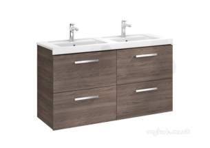 Roca Furniture and Vanity Basins -  Prisma 590mm 2 Drwr Unt Rgt Gls Anthcite