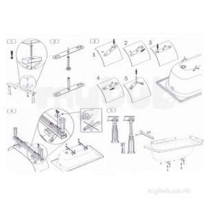 Kaldewei Steel Baths -  Kaldewei 5039 Bolt On Leg Set Eurowa