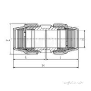 Plasson Fittings -  90mm Plasson Str Coupling 7010 87010kk0