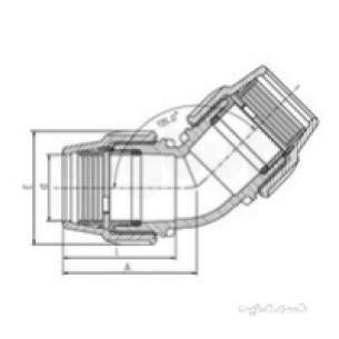 Plasson Fittings -  90 Plasson 45 Deg. Elbow 7460 87460kk0