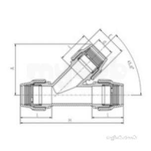 Plasson Fittings -  75mm Plasson 45 Deg Tee 7640 87640jjj