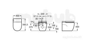Roca Sanitaryware -  In-tank Btw Wc Inc Integrated Cistern Wh