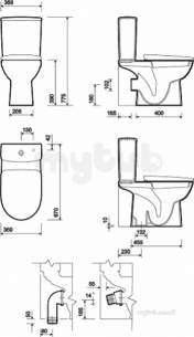 Twyford Mid Market Ware -  E100 Square Cistern Bsio Pb 4/2.6l White