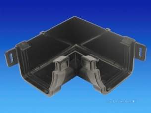 Osma Above Ground Drainage -  8t843b Black 111mm Gutter 90 Deg Int