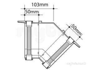 Osma Above Ground Drainage -  8t844w White 111mm Gutter 45 Deg Int