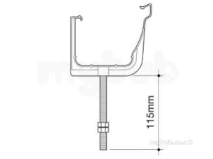 Osma Above Ground Drainage -  8t894b Black 111mm Bow And Pin R And F Brackets