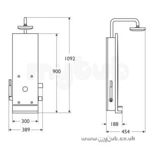 Ideal Standard Showers -  Ideal Standard Trevi T934301 Sled Crnr Shower Totem Wh