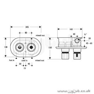 Ideal Standard Showers -  Ideal Standard Trevi Boost E9005 Bi Mixer Plus Biv Kit Chrome Plated Replaced