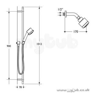 Ideal Standard Showers -  Ideal Standard Trevi L6702 Outline Shower Kit Cp