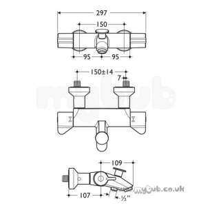 Armitage Shanks Commercial Sanitaryware -  Armitage Shanks Contour 21 Bsh Therm Mixer Expsd Chrome A4128aa