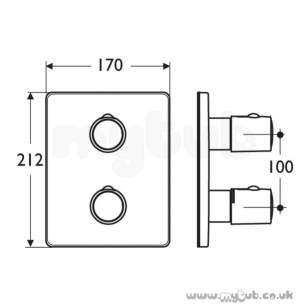 Ideal Standard Showers -  Ideal Standard Rivage A3972 Tt B/i S/thrm Trim Kit 2 Cp