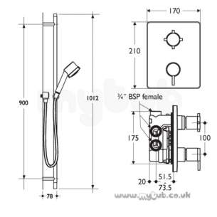 Ideal Standard Showers -  Ideal Standard Trevi Oposta Shower Inc B/i Kit 3fhs Ch