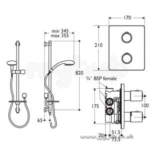 Ideal Standard Showers -  Ideal Standard Trevi Rivage Lp Shower Inc B/i Kit 3fhs Ch