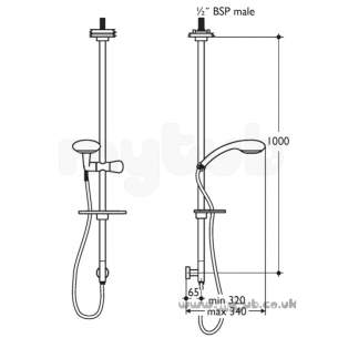 Ideal Standard Showers -  Ideal Standard M/shadow L6801 T/c S/f Shower Kit Cp