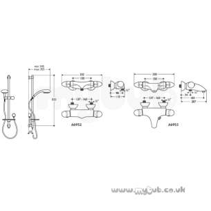 Ideal Standard Showers -  Ideal Standard Trevi Flight A3549 Exp Hp Bath/shower Valve Cp