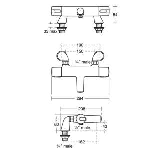 Ideal Standard Showers -  Ideal Standard Ceratherm 100 Bsm Deckmounted A4815aa