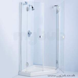 Bliss Shower Enclosures -  Armitage Shanks Bliss L9181 900mm Pent Enc Right Hand And I/pnl Cl