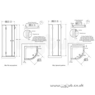 Bliss Shower Enclosures -  Armitage Shanks Bliss L8917 800mm Quad Enc Right Hand And Ipnl Cl