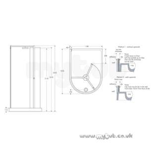 Ideal Standard Acrylic Shower Trays -  Ideal Standard Serenis 360 L5249 Right Hand 1500 X 1100 Peninsular Shower Tray