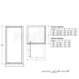 Trevi Shower Enclosures -  Ideal Standard Tipica Pivot Shower Door T2468yb 90 Shower Encl 850-900