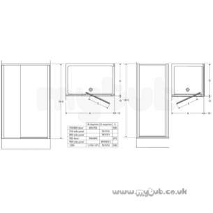 Trevi Shower Enclosures -  Armitage Shanks Tribune L8100 800mm Pivot Door Clr/wht