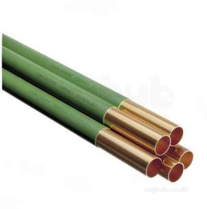 Copper Tube Table Z kuterlite and Chrome -  Green Kuterlex 6 Metre Green Plastic Coated Copper Tube 15mmx0.7mm