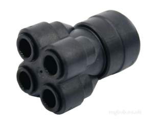 John Guest Speedfit Pipe and Fittings -  Speedfit 22mm X 10mm 4way Manifold 512210s